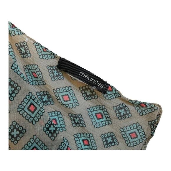 Blue Paisley Rectangle Large Maurices Multicolor Scarf Wrap Head Cover 24.5x79 - Picture 3 of 4